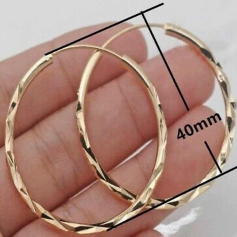NEW 18k gold plated hoop earrings - Picture 2 of 4